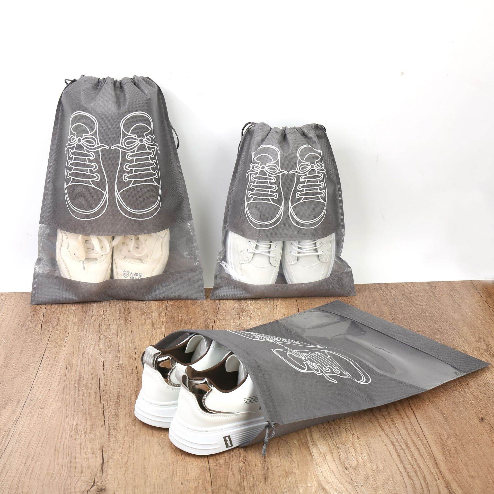 [10 Pcs]Homy Shoe Bags Eco Friendly Shoes Bags Waterproof Dust Proof Non-woven Fabric Storage Pouch Travel Portable Shoe Organiser