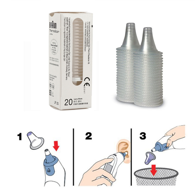 NEW ZHUHAO Ear Thermometer Cover Lens Filters Probe Cover Caps For Braun Thermoscan 20pcs